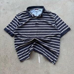 Vintage Wrangler Navy and White Striped Polo